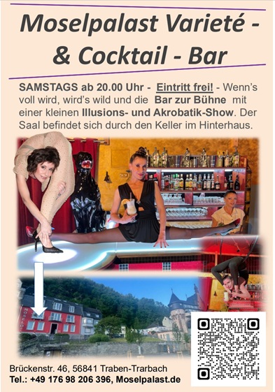 Plakat des Moselpalast Varietétheater am Brückentor, Traben-Trarbach - Mosel